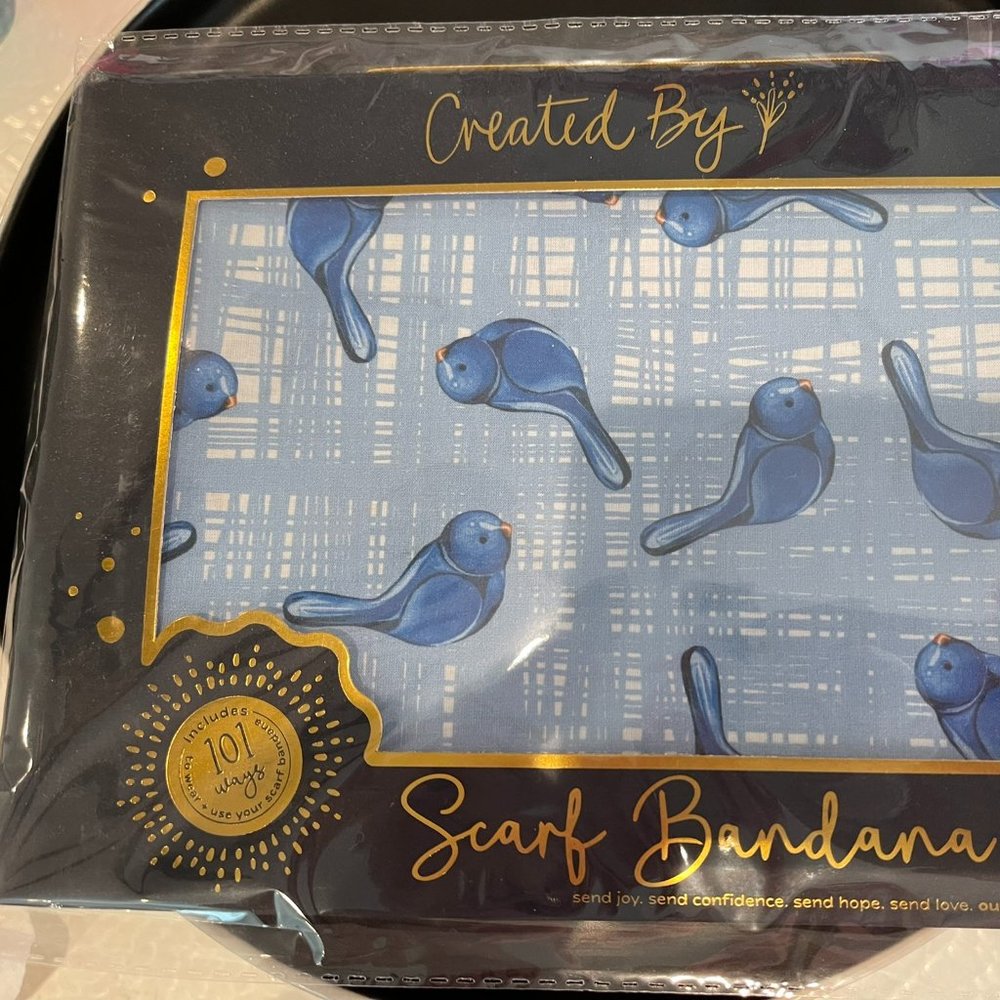 Nora Fleming CreatedBy bluebird of happiness scarf